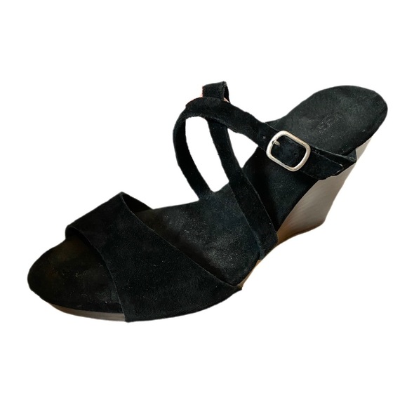 UGG Australia Black Suede Wedge Heels - Picture 3 of 6